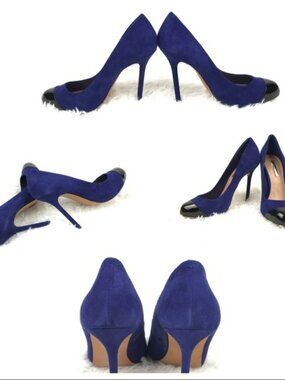 H by Halston Charlotte Blue Suede High Heels‎